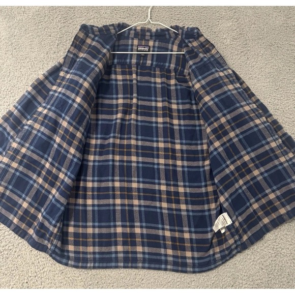 PATAGONIA Blue Long Sleeve Fjord Flannel Shirt Medium - Picture 7 of 8